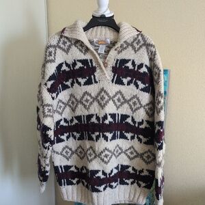 Men's Beige Patterned Sweater